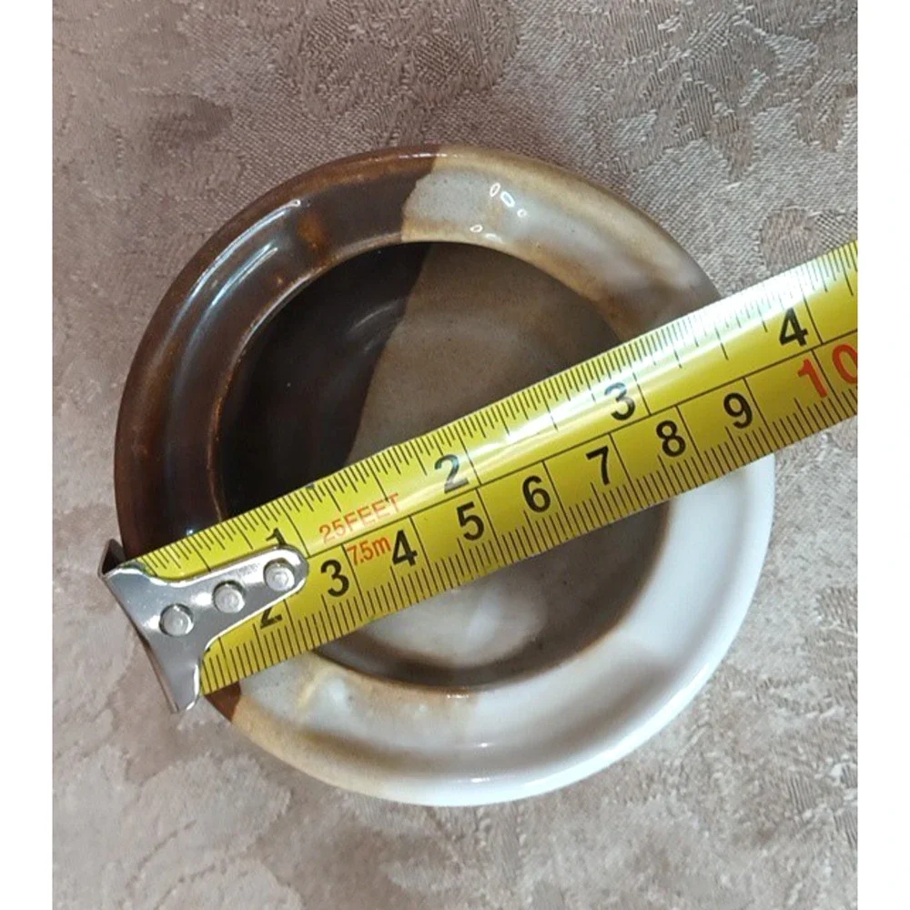 VTG Enterprise Glazed Brown Pottery Ceramic Wax Melt Warmer Tea Light Holder 2x3